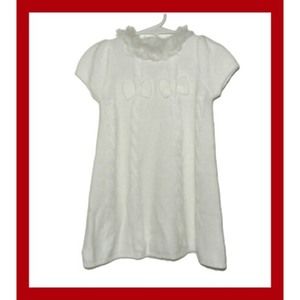 Gymboree Faux Fur‎ Collar Sweater Dress Bow 2T